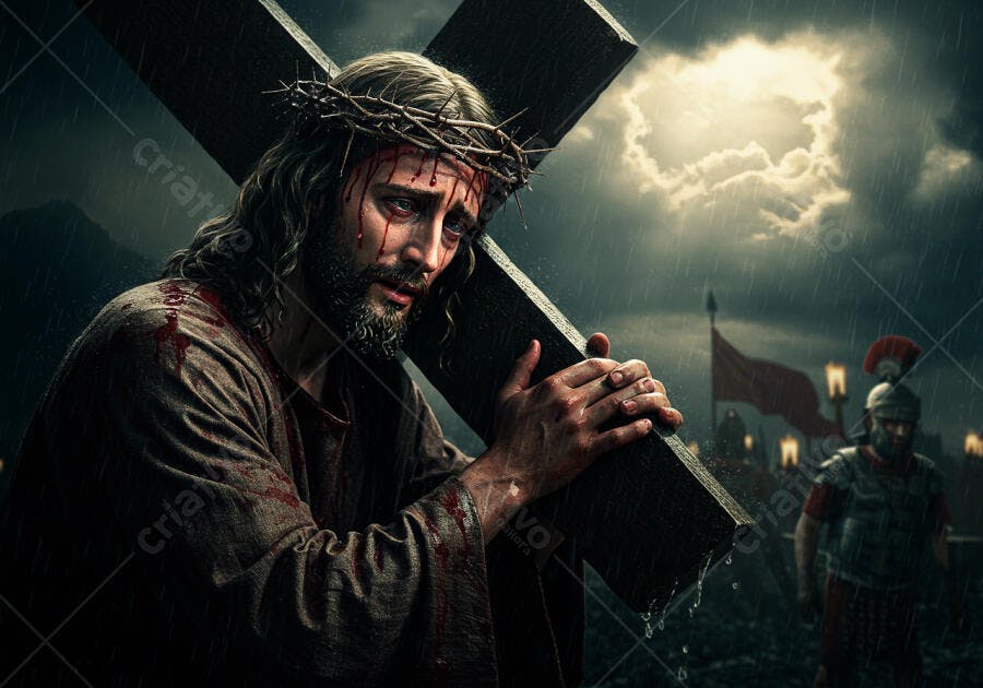 Imagem Religiosa Semana Santa PSD Editável