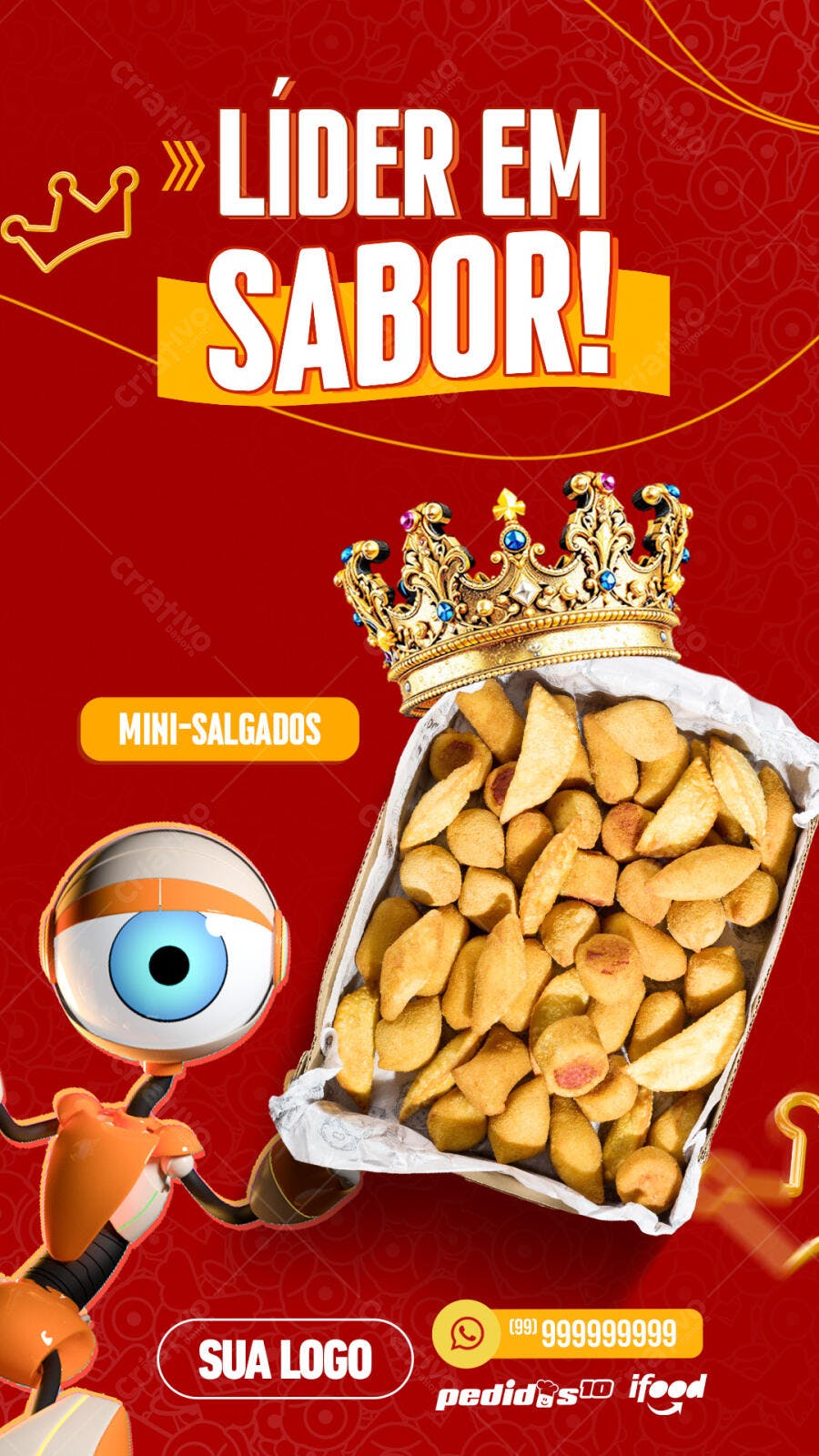 Flyer para Lançamento de Mini Salgados PSD Editável