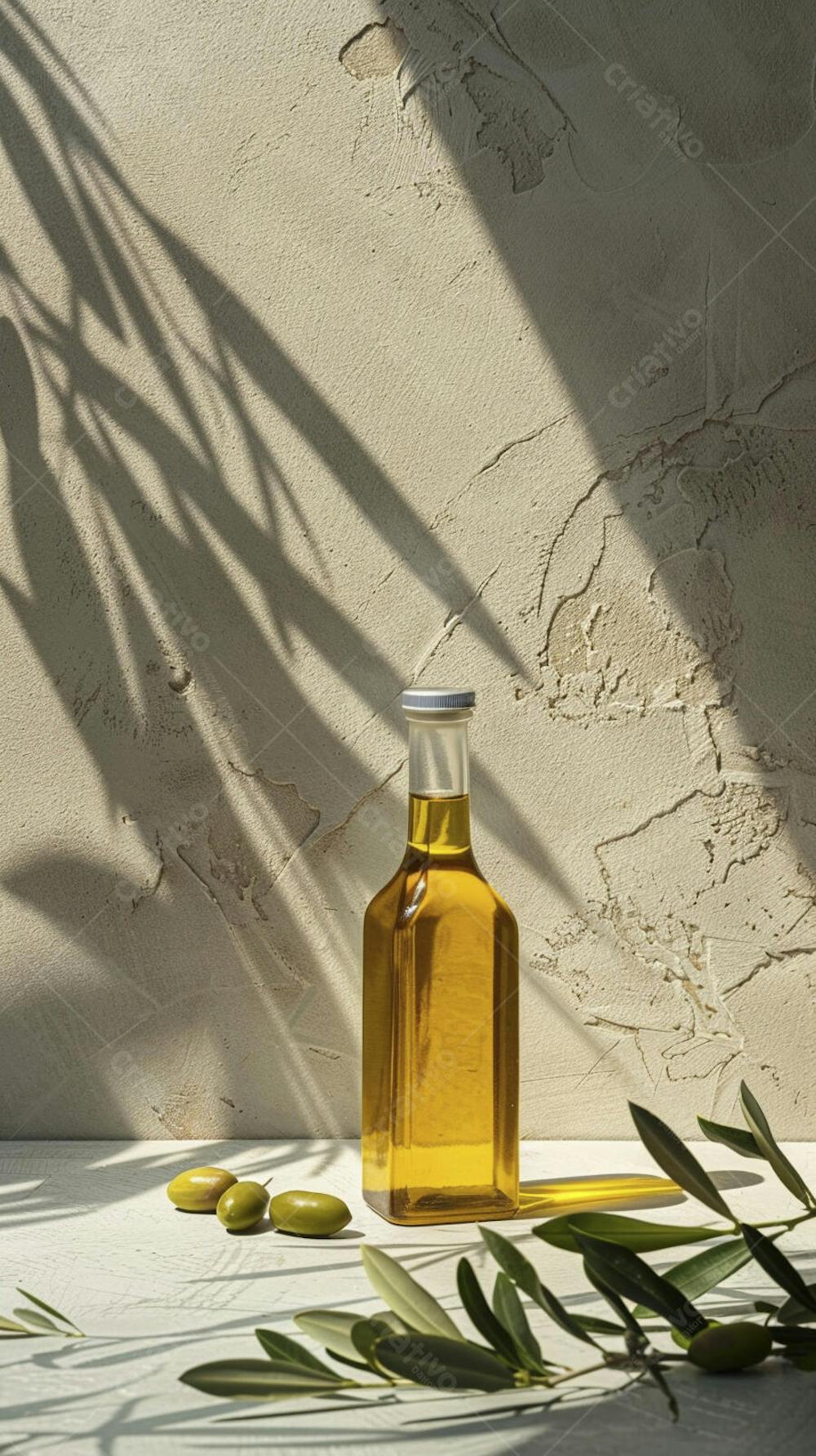 Garrafa de Azeite Artesanal com Iluminação Natural