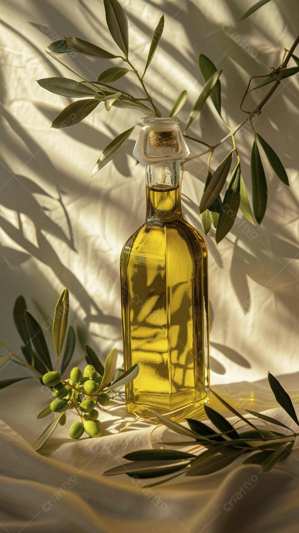Garrafa de Azeite Artesanal com Iluminação Natural
