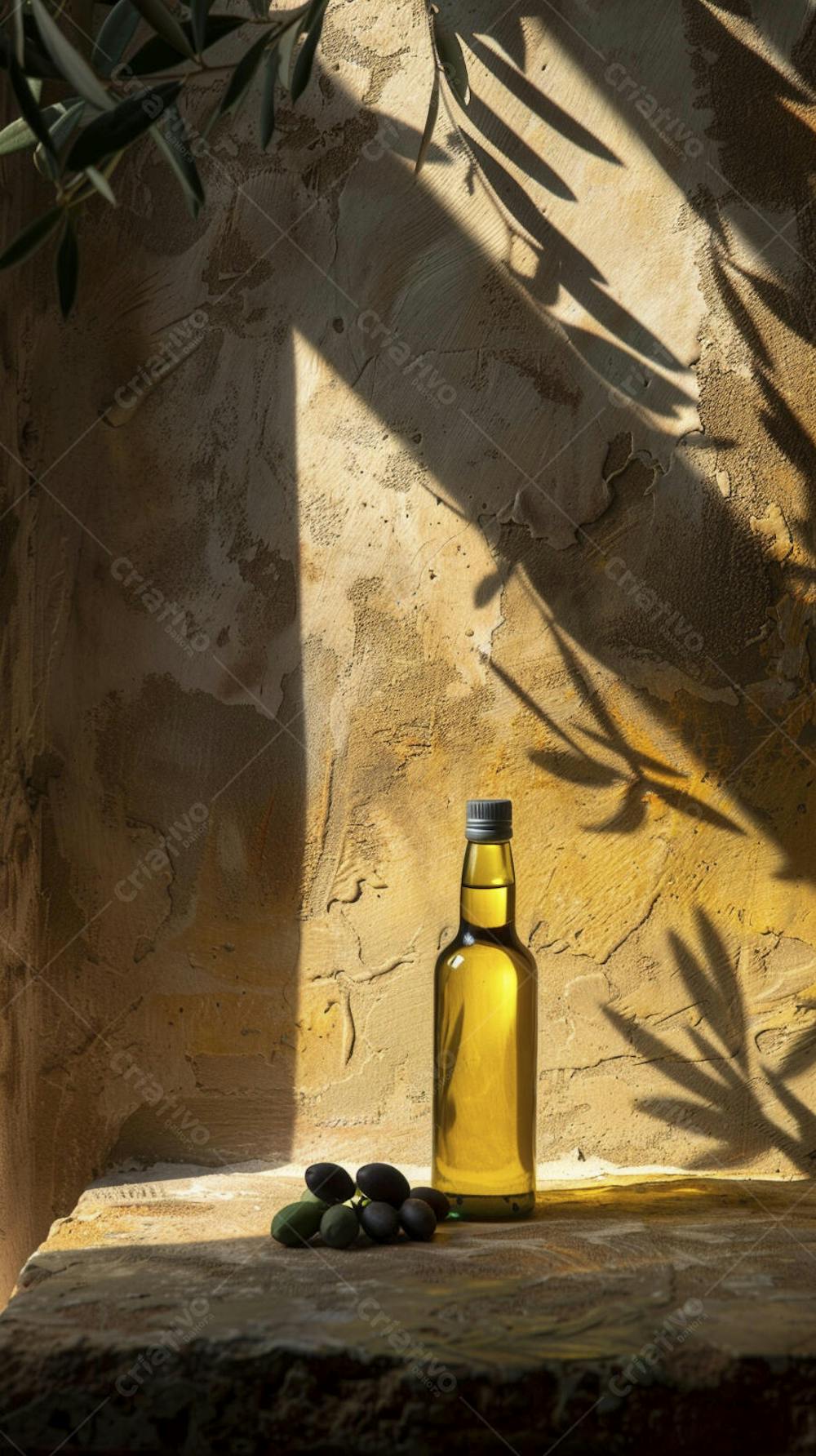 Garrafa de Azeite Artesanal com Iluminação Natural