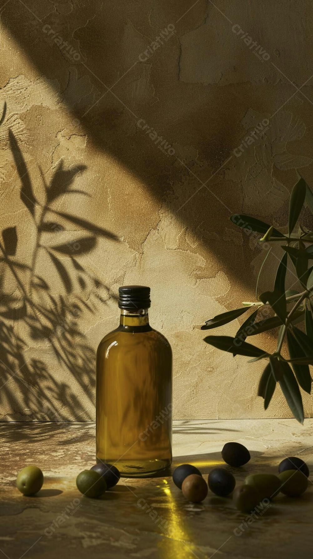 Garrafa de Azeite Artesanal com Iluminação Natural