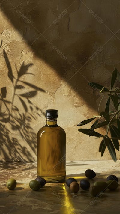 Garrafa de Azeite Artesanal com Iluminação Natural