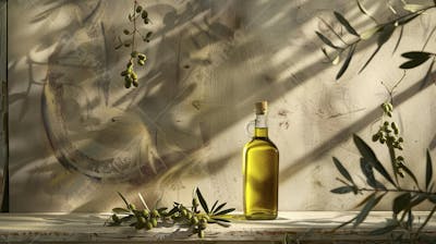 Garrafa de Azeite Artesanal com Iluminação Natural