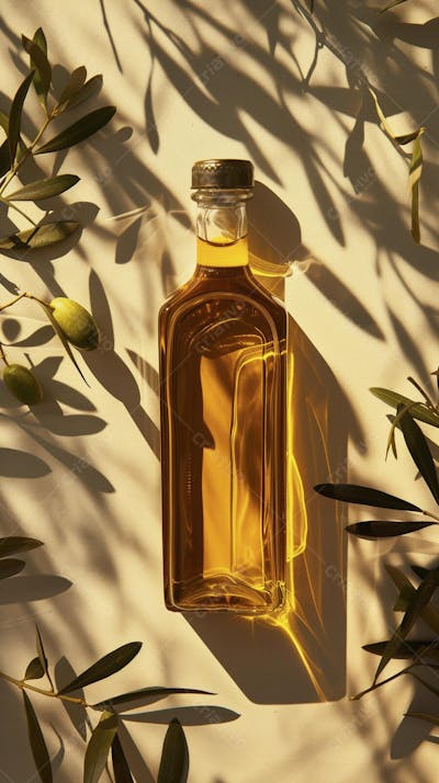 Garrafa de Azeite Artesanal com Iluminação Natural