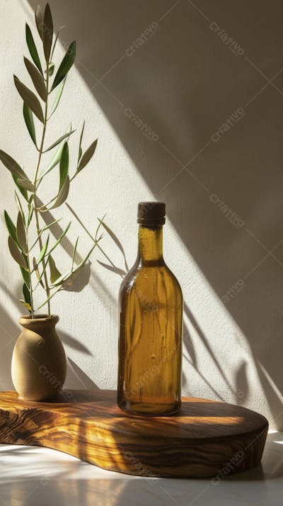 Garrafa de Azeite Artesanal com Iluminação Natural