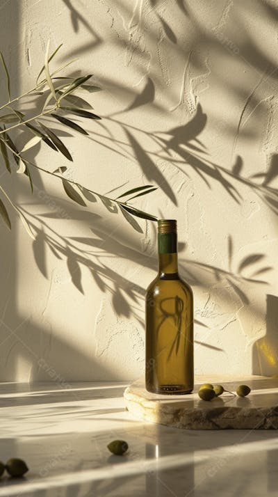 Garrafa de Azeite Artesanal com Iluminação Natural