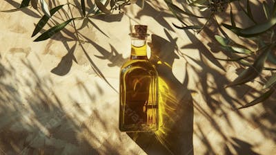 Garrafa de Azeite Artesanal com Iluminação Natural