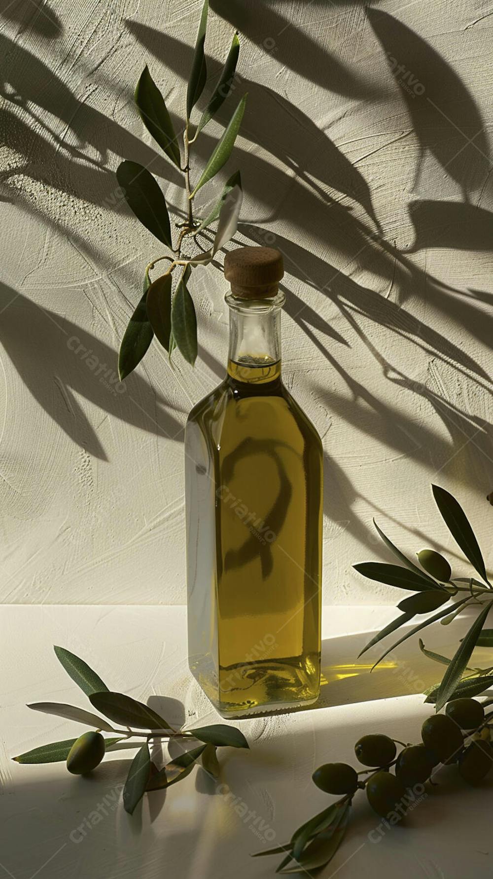 Garrafa de Azeite Artesanal com Iluminação Natural