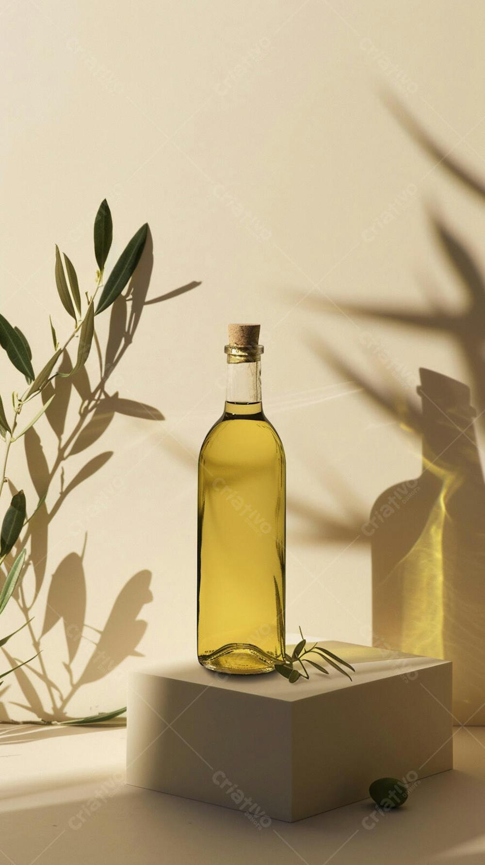 Garrafa de Azeite Artesanal com Iluminação Natural