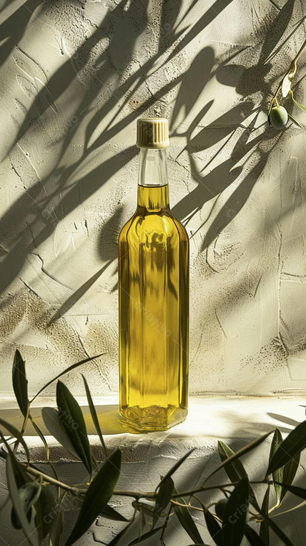 Garrafa de Azeite Artesanal com Iluminação Natural
