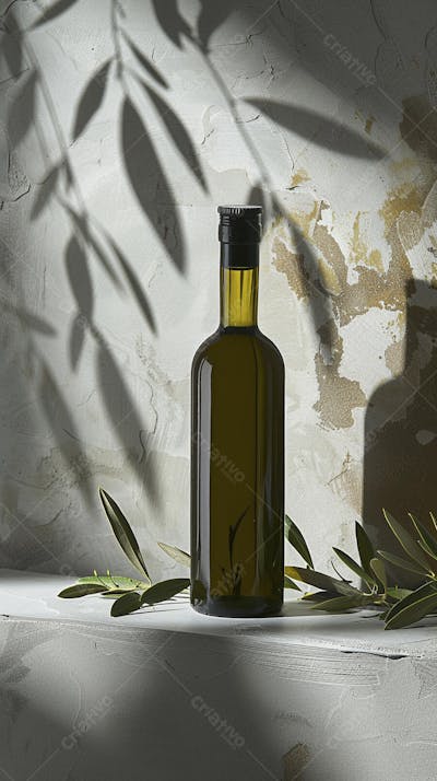 Garrafa de Azeite Artesanal com Iluminação Natural