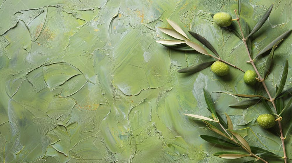 Ramo de Oliveira sobre Fundo Verde - Natureza e Sustentabilidade