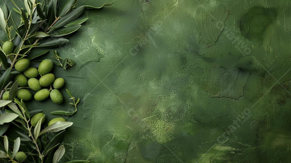 Ramo de Oliveira sobre Fundo Verde - Natureza e Sustentabilidade