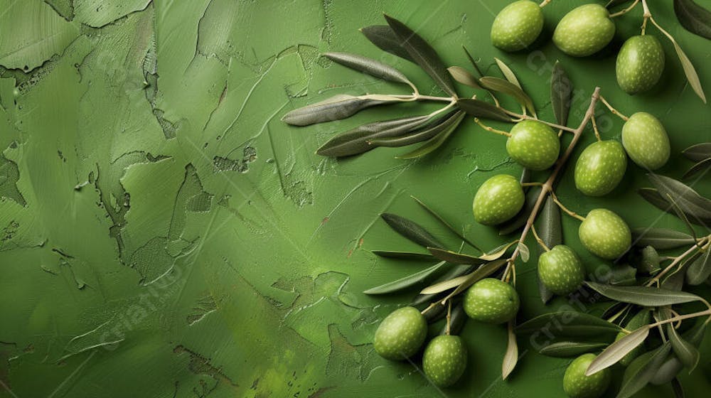 Ramo de Oliveira sobre Fundo Verde - Natureza e Sustentabilidade