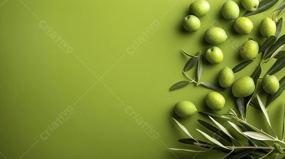 Ramo de Oliveira sobre Fundo Verde - Natureza e Sustentabilidade