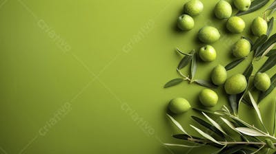 Ramo de Oliveira sobre Fundo Verde - Natureza e Sustentabilidade