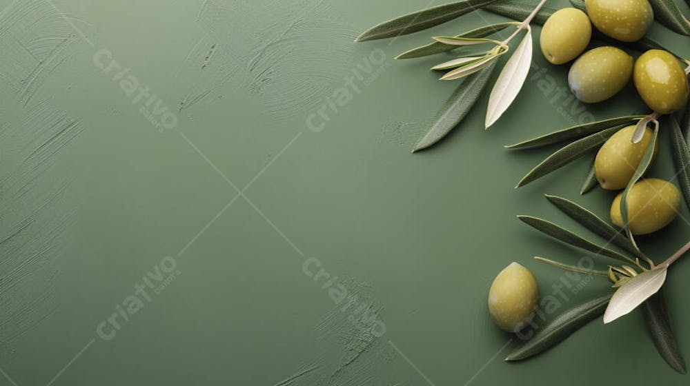 Ramo de Oliveira sobre Fundo Verde - Natureza e Sustentabilidade