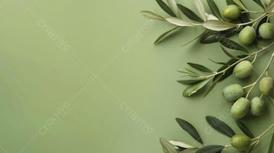 Ramo de Oliveira sobre Fundo Verde - Natureza e Sustentabilidade