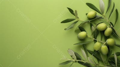 Ramo de Oliveira sobre Fundo Verde - Natureza e Sustentabilidade