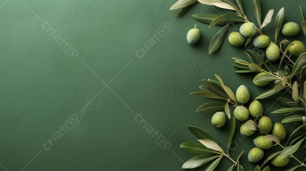 Ramo de Oliveira sobre Fundo Verde - Natureza e Sustentabilidade