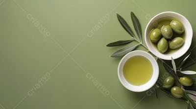 Ramo de Oliveira sobre Fundo Verde - Natureza e Sustentabilidade