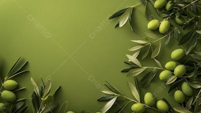 Ramo de Oliveira sobre Fundo Verde - Natureza e Sustentabilidade