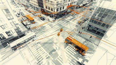 Esboço Artístico de Nova York - Ilustração Urbana e Arquitetura Moderna