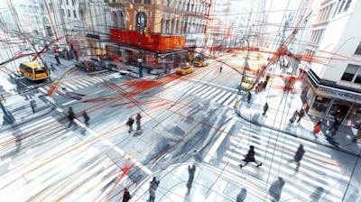 Esboço Artístico de Nova York - Ilustração Urbana e Arquitetura Moderna