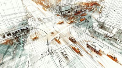 Esboço Artístico de Nova York - Ilustração Urbana e Arquitetura Moderna