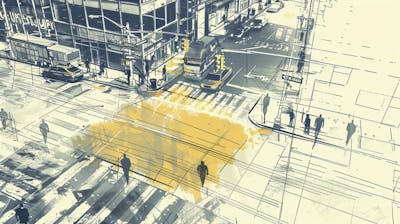 Esboço Artístico de Nova York - Ilustração Urbana e Arquitetura Moderna