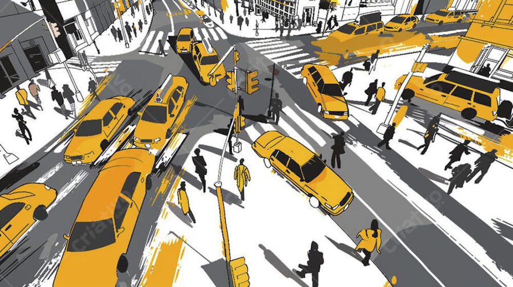 Esboço Artístico de Nova York - Ilustração Urbana e Arquitetura Moderna