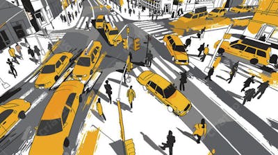 Esboço Artístico de Nova York - Ilustração Urbana e Arquitetura Moderna