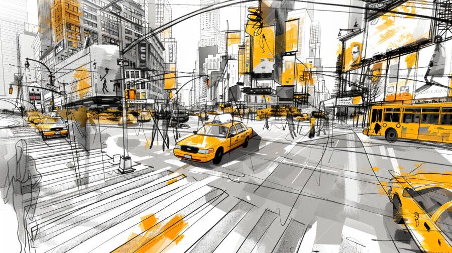 Táxi Amarelo em Nova York