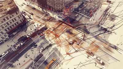 Esboço Artístico de Nova York - Ilustração Urbana e Arquitetura Moderna
