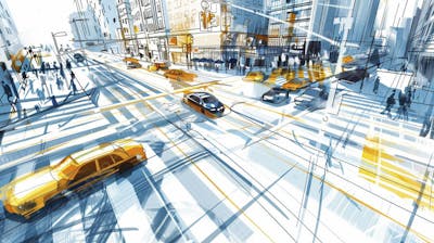 Esboço Artístico de Nova York - Ilustração Urbana e Arquitetura Moderna