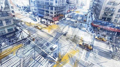 Esboço Artístico de Nova York - Ilustração Urbana e Arquitetura Moderna