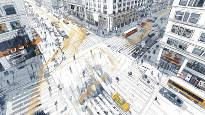 Esboço Artístico de Nova York - Ilustração Urbana e Arquitetura Moderna