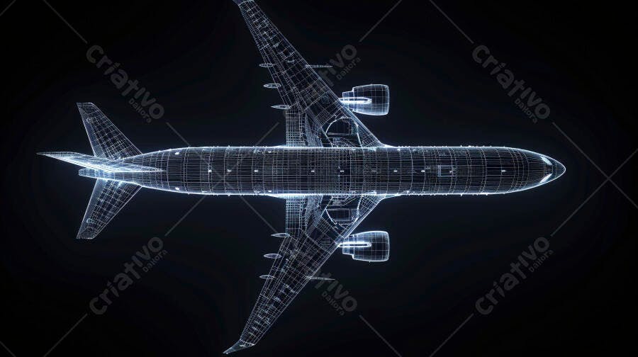 Avião estrutura de arame fundo preto