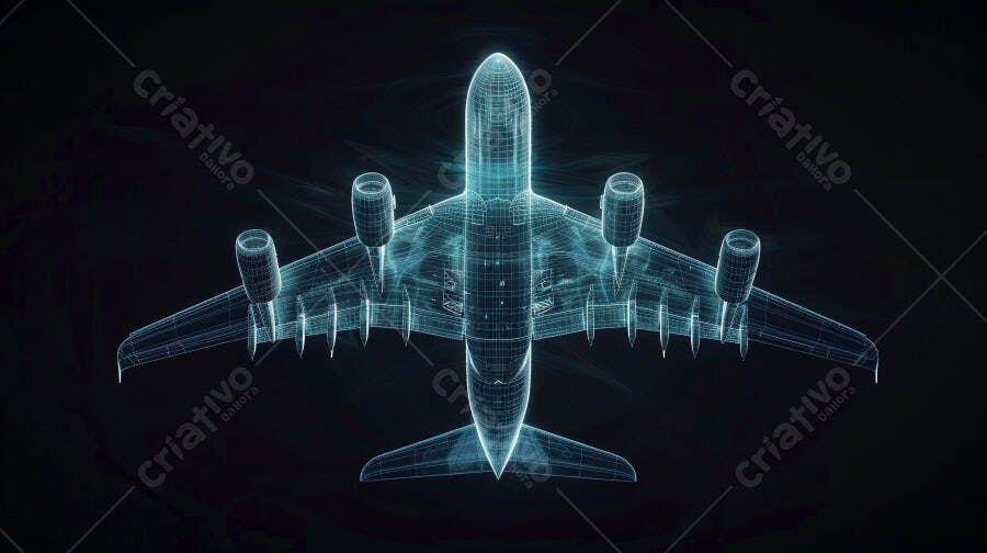 Avião estrutura de arame azul