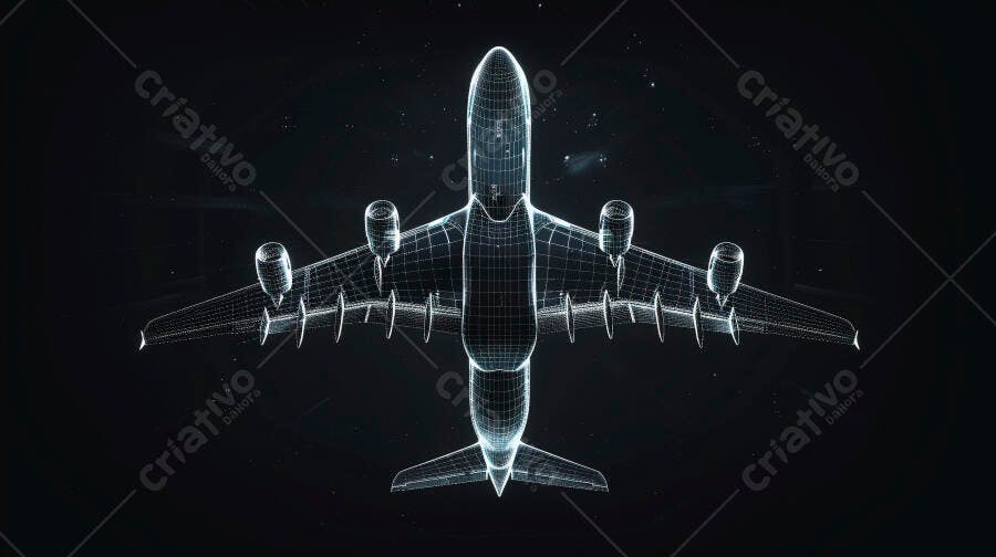 Avião desenho digital fundo escuro