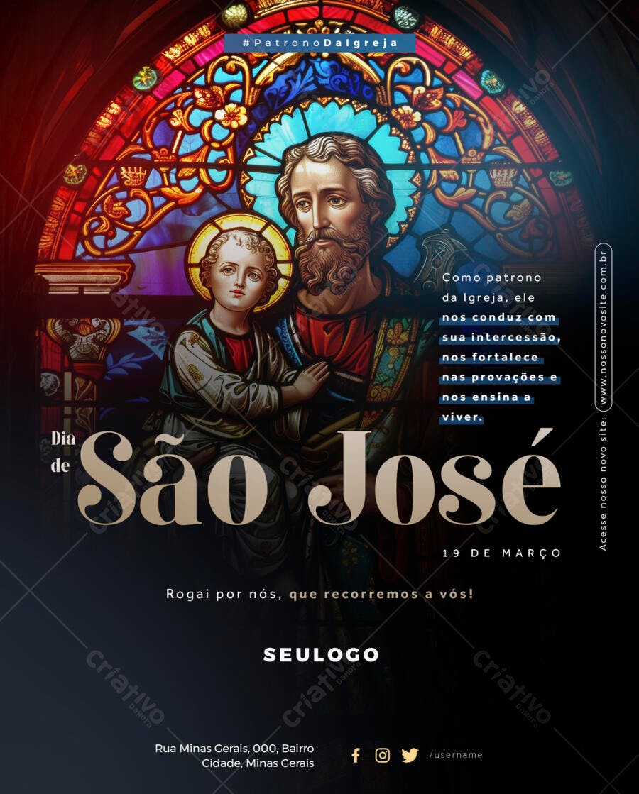 Flyer Dia de São José 19 de Março PSD Editável