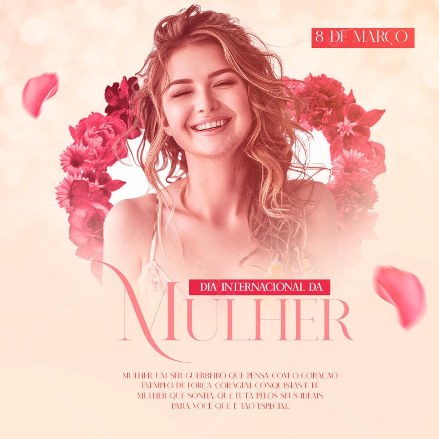 Flyer Dia Internacional da Mulher PSD Editável