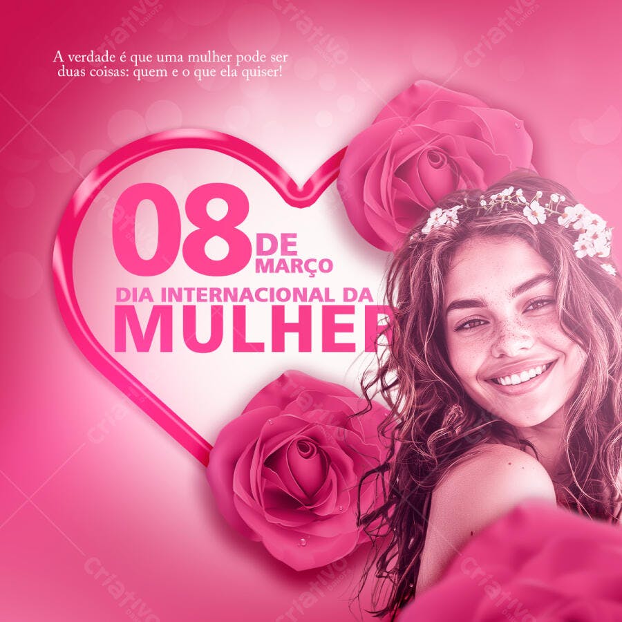 Flyer Dia Internacional da Mulher PSD Editável
