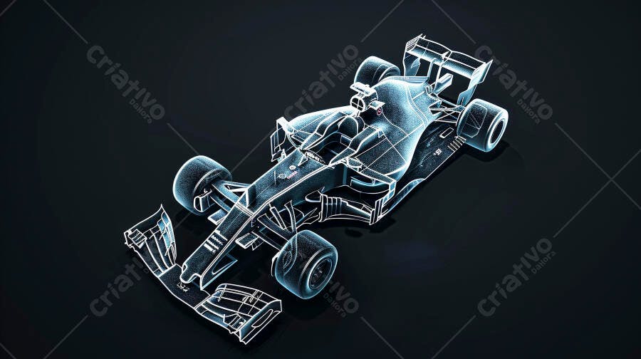 Carro de Fórmula 1 em Design Azul
