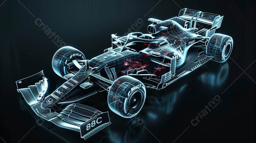 Modelo Fórmula 1 em renderização 3D
