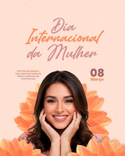 DIA INTERNACIONAL DA MULHER 8 DE MARÇO PSD EDITAVEL
