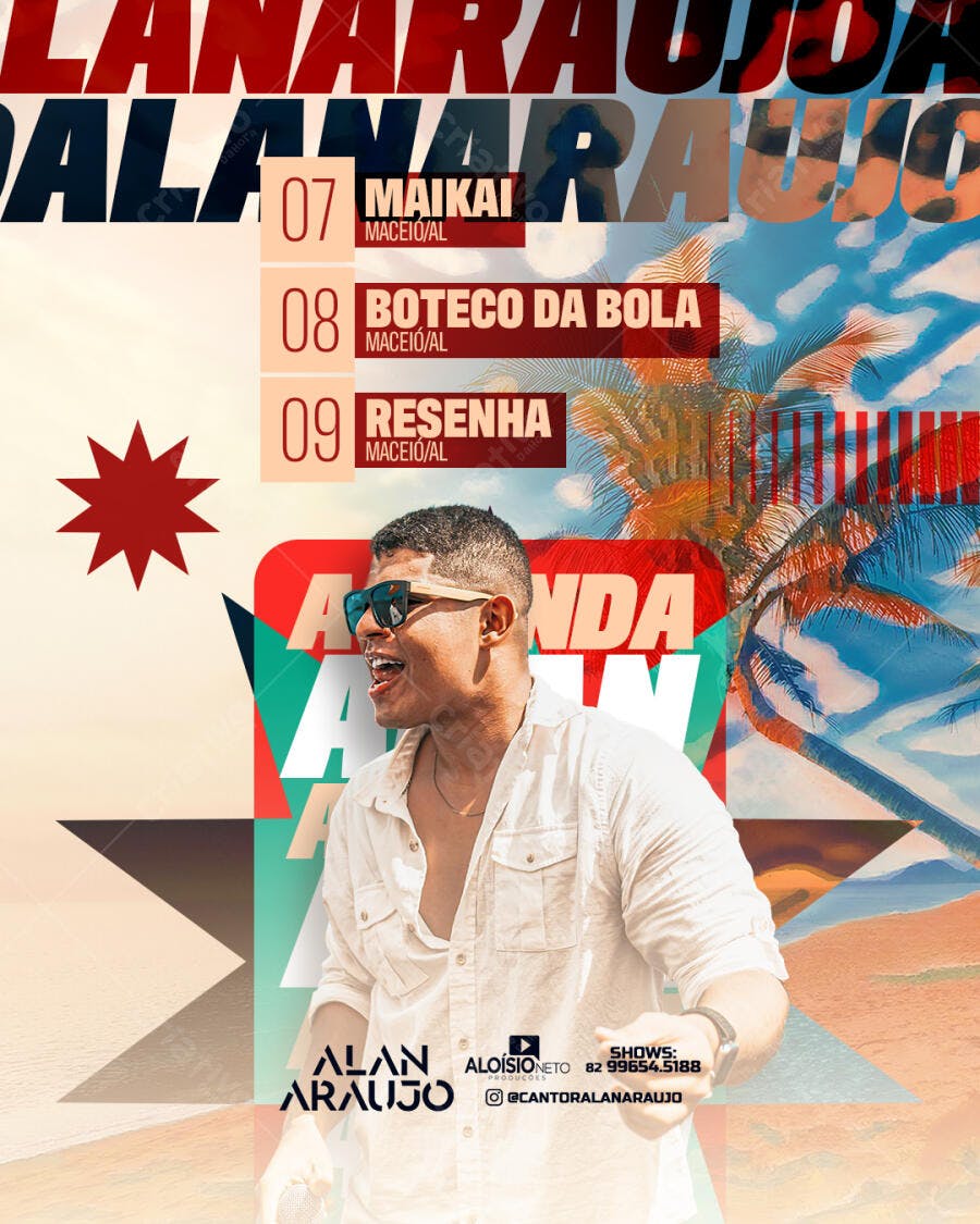 Flyer para Show Alan Araujo PSD Editável