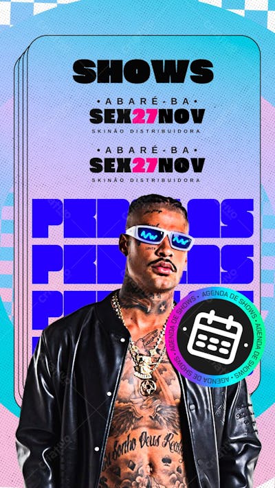 FLYER AGENDA DE SHOWS ARTISTA CANVA EDITÁVEL