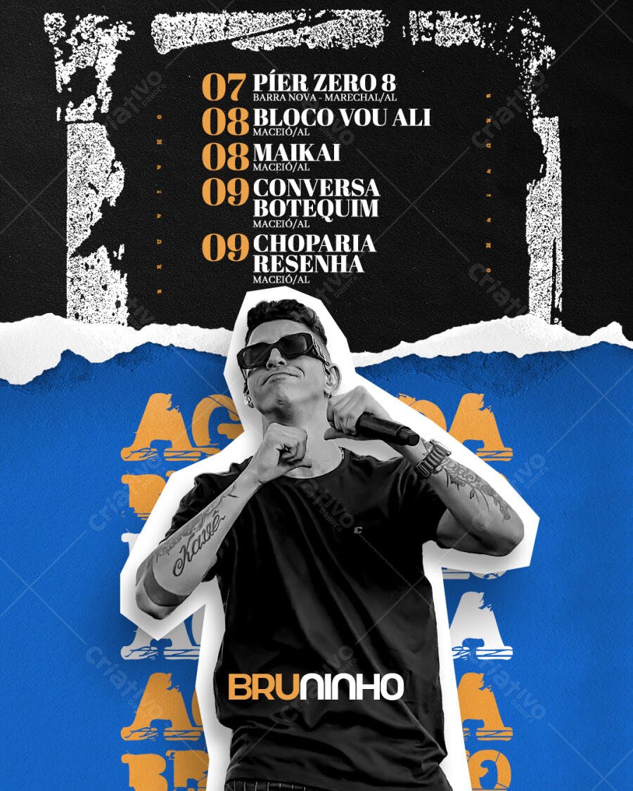 Flyer para Show Bruninho PSD Editável